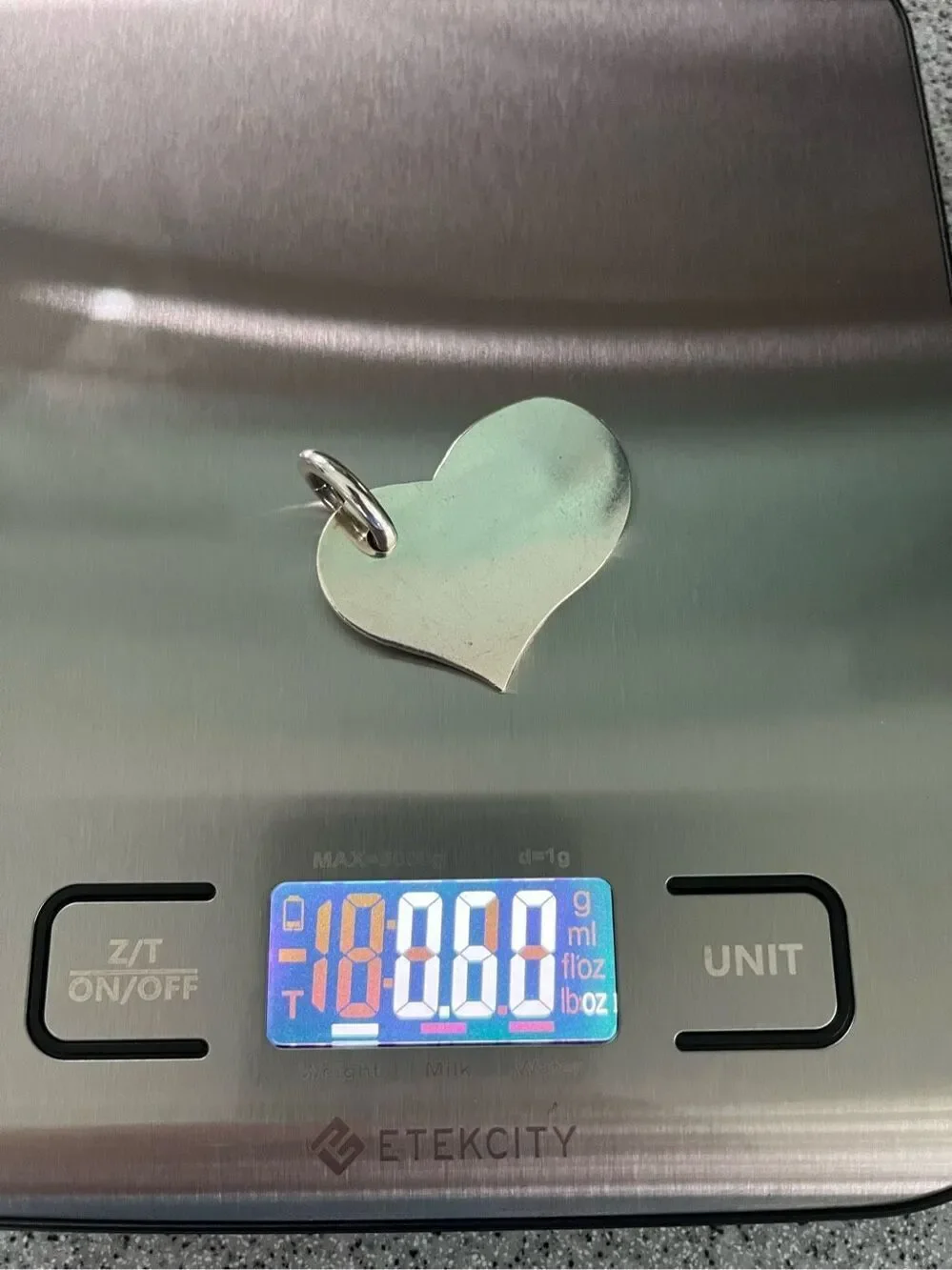 Large Sterling silver heart pendant